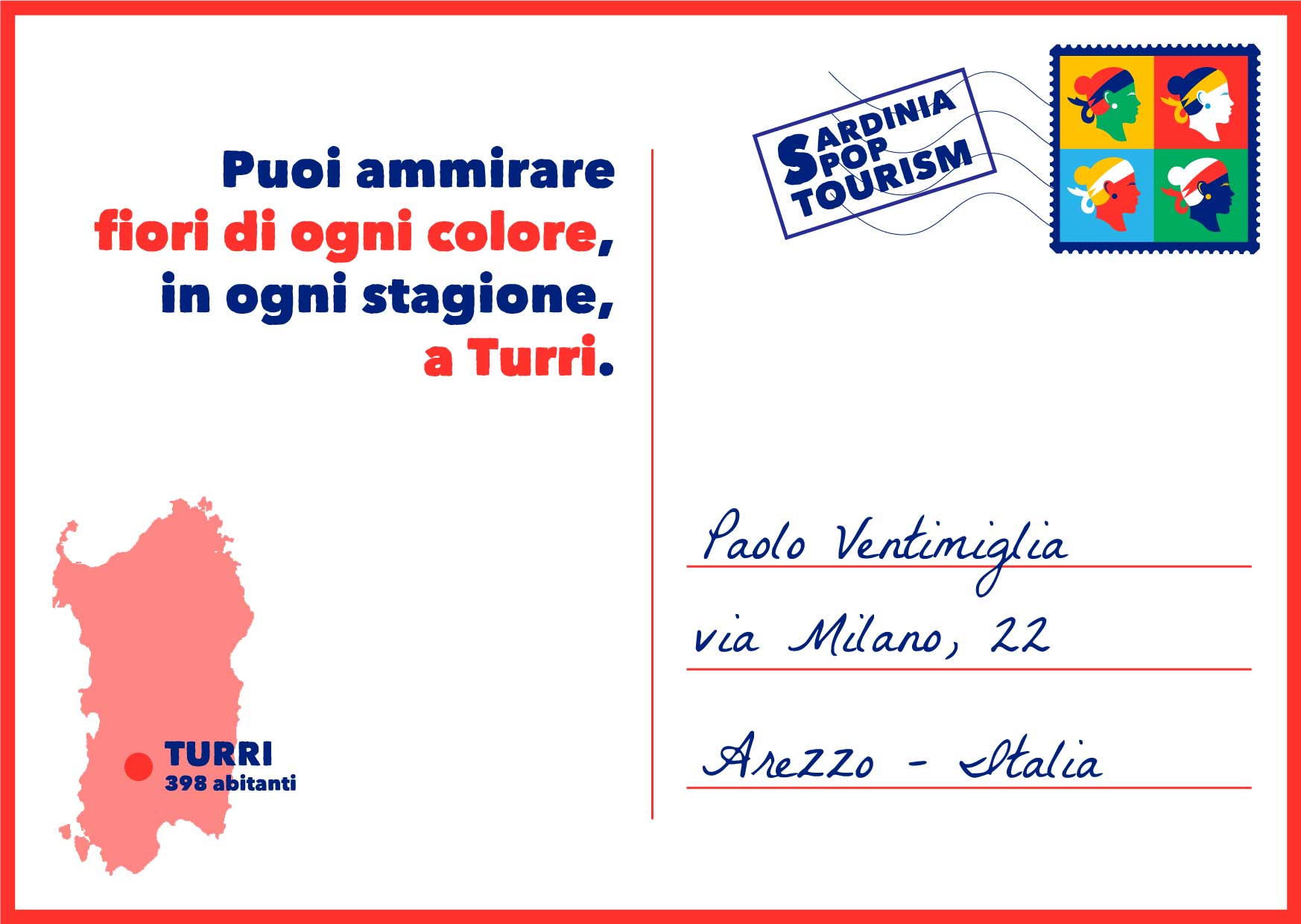 Turri Marmilla Sardegna Cartolina Posta viaggio souvenir2